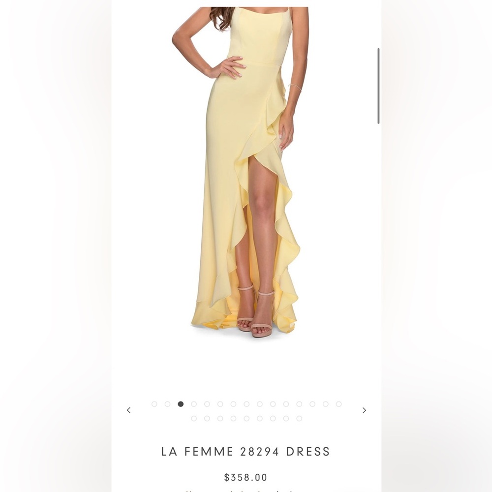 La Femme Lace Up Ruffle Dress